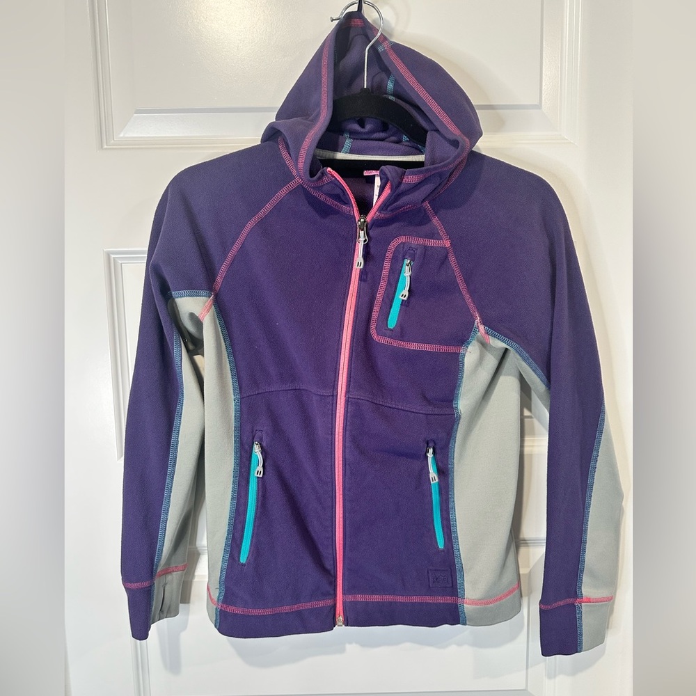 REI Kids Purple and Gray Hoodie - EUC